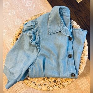 Denim Button-Up Women's Top